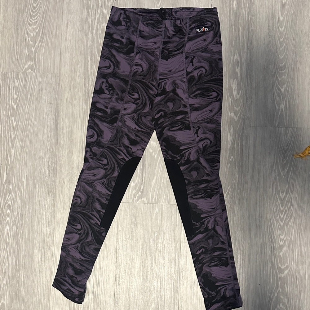 Kerrits Purple and Black Swirl Riding Pants Youth Girls Medium
